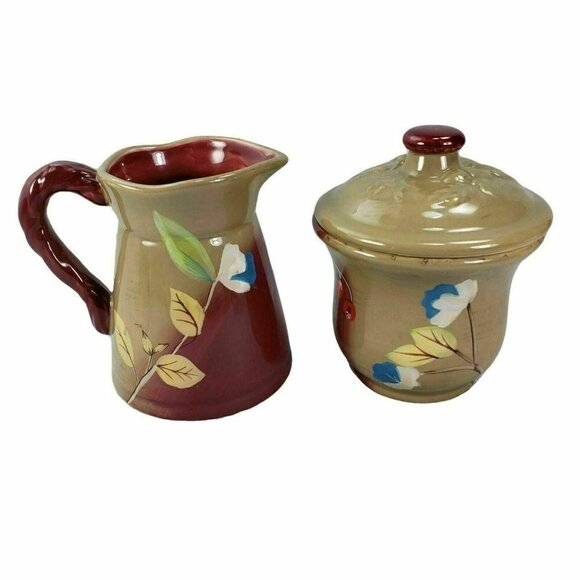 Tracy Porter Henna Collection Creamer Lidded Sugar Bowl Set‎ 2008 Retired - Picture 1 of 8